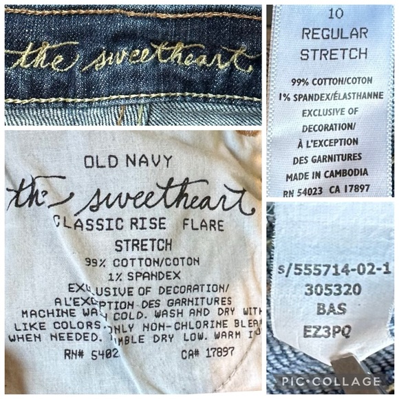 Old Navy Jeans Womens SweetHeart Flared Classic Rise Stretch 30” Inseam Size 10 - Picture 16 of 16